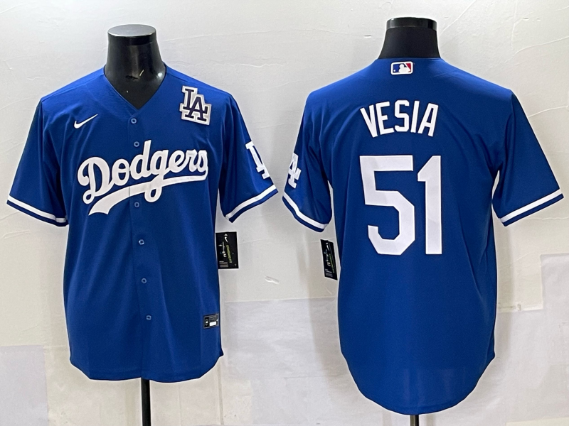 Men Los Angeles Dodgers #51 Vesia Blue Nike MLB 2025 Jersey style 01->los angeles dodgers->MLB Jersey